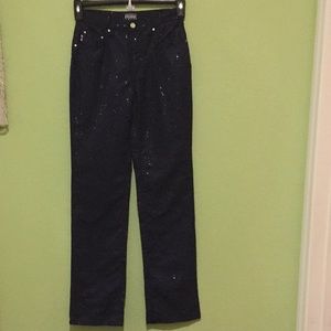 GF Ferre lightweight runway disco jean pained pants